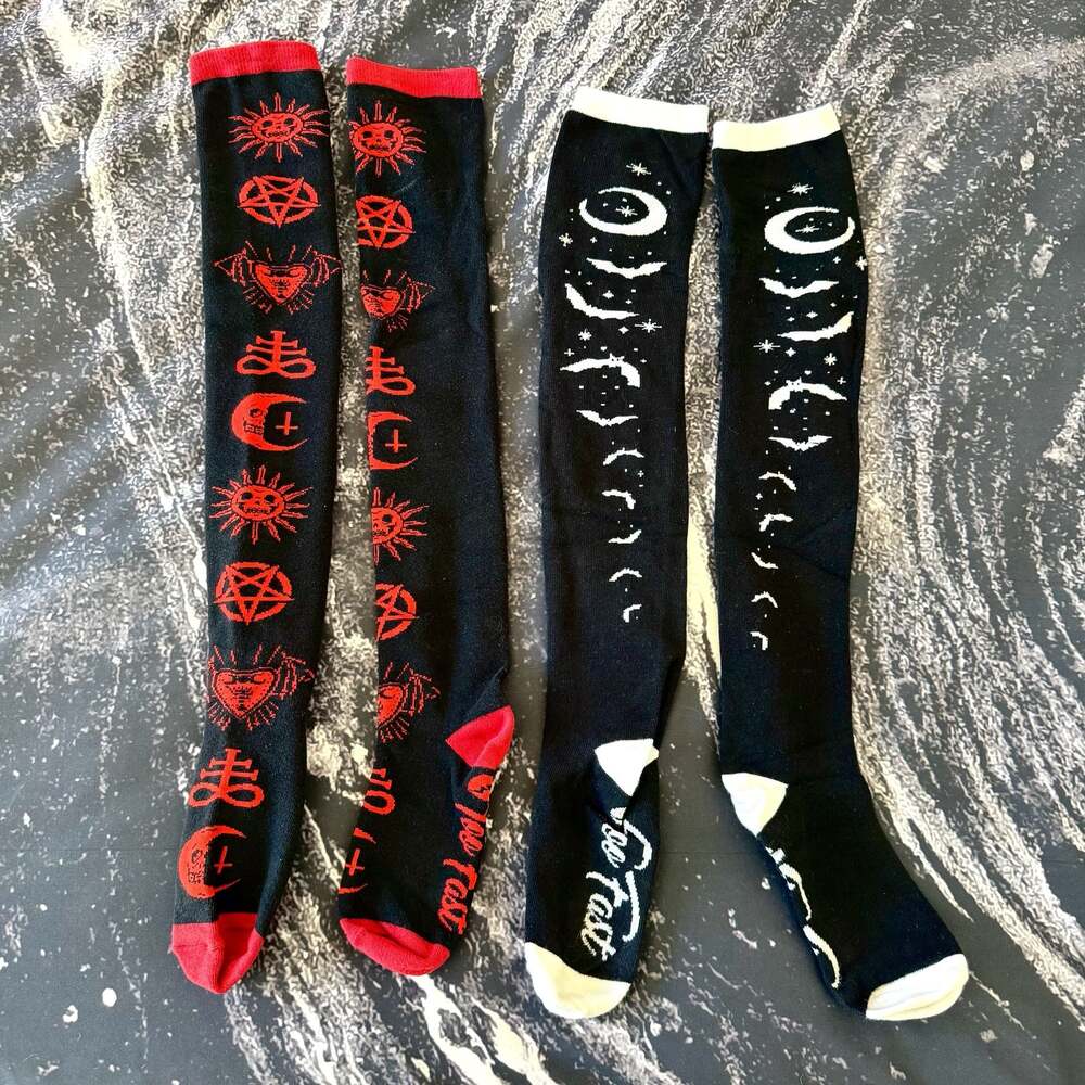 Too Fast Over-the-Knee Thigh High Alternative Goth Socks Bundle